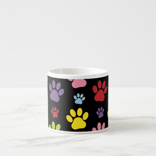 Kleurrijke poten, Paw Pattern, Paw Prints, Dog Paw Espresso Kop (Voorkant)