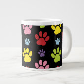Kleurrijke poten, Paw Pattern, Paw Prints, Dog Paw Extra Grote Beker (Voorkant rechts)