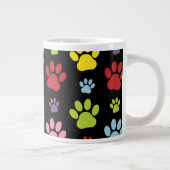 Kleurrijke poten, Paw Pattern, Paw Prints, Dog Paw Extra Grote Beker (Rechts)