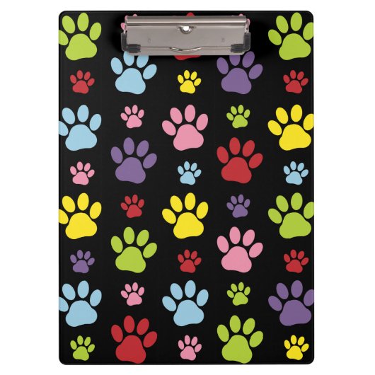 Kleurrijke poten, Paw Pattern, Paw Prints, Dog Paw Klembord (Voorkant)