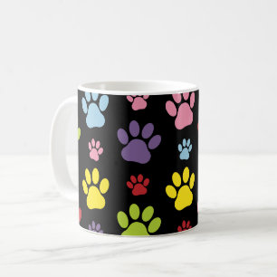 Kleurrijke poten, Paw Pattern, Paw Prints, Dog Paw Koffiemok