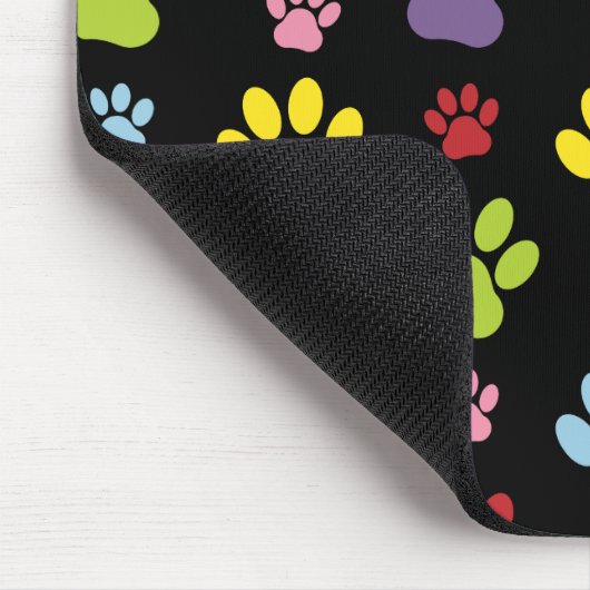 Kleurrijke poten, Paw Pattern, Paw Prints, Dog Paw Muismat (Hoek)