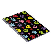Kleurrijke poten, Paw Pattern, Paw Prints, Dog Paw Notitieboek (Rechterzijde)