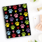 Kleurrijke poten, Paw Pattern, Paw Prints, Dog Paw Notitieboek