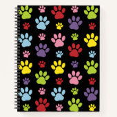 Kleurrijke poten, Paw Pattern, Paw Prints, Dog Paw Notitieboek (Voorkant)