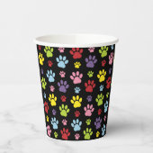 Kleurrijke poten, Paw Pattern, Paw Prints, Dog Paw Papieren Bekers (Links)