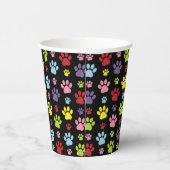Kleurrijke poten, Paw Pattern, Paw Prints, Dog Paw Papieren Bekers (Rechts)