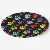 Kleurrijke poten, Paw Pattern, Paw Prints, Dog Paw Papieren Bordje (Gekanteld)