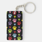 Kleurrijke poten, Paw Pattern, Paw Prints, Dog Paw Sleutelhanger (achterkant)