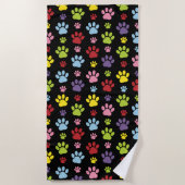 Kleurrijke poten, Paw Pattern, Paw Prints, Dog Paw Strandlaken (Voorkant)