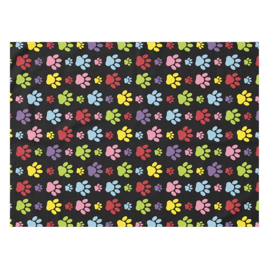 Kleurrijke poten, Paw Pattern, Paw Prints, Dog Paw Tafelkleed (Voorkant (Horizontaal))