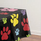 Kleurrijke poten, Paw Pattern, Paw Prints, Dog Paw Tafelkleed (Voorbeeld)