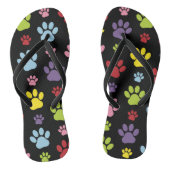 Kleurrijke poten, Paw Pattern, Paw Prints, Dog Paw Teenslippers (Voetbed)