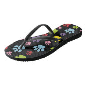 Kleurrijke poten, Paw Pattern, Paw Prints, Dog Paw Teenslippers (Schuin)