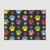 Kleurrijke poten, Paw Pattern, Paw Prints, Dog Paw Tissuepapier (Voorkant)