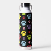 Kleurrijke poten, Paw Pattern, Paw Prints, Dog Paw Waterfles (Voorkant)