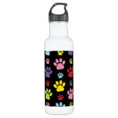 Kleurrijke poten, Paw Pattern, Paw Prints, Dog Paw Waterfles (Voorkant)