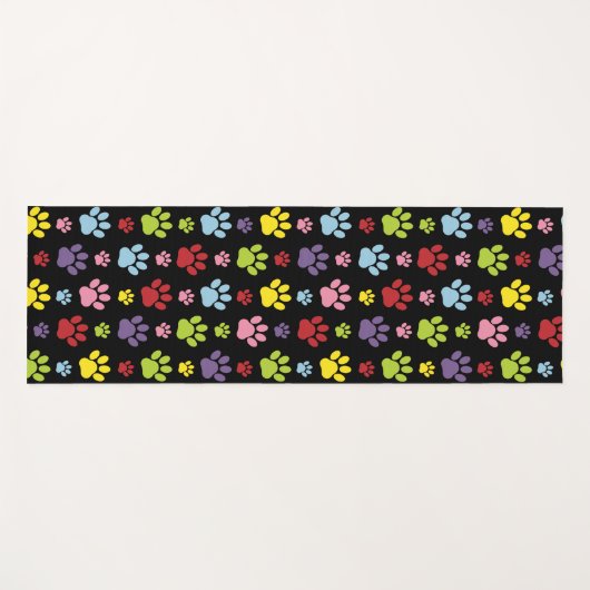 Kleurrijke poten, Paw Pattern, Paw Prints, Dog Paw Yogamat (Voorkant (horizontaal))