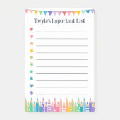 Kleurrijke potloden en sterren Belangrijke lijst o Post-it® Notes (Voorkant)