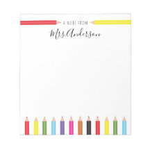 Kleurrijke potloden Opmerking van de leraar