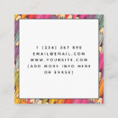 Kleurrijke Potlood Patroon ESL Docent Engels Tutor Vierkante Visitekaartje (Achterkant)