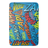 Kleurrijke Pret Moderne Strips Typografie Badmat (Voorkant Verticaal)