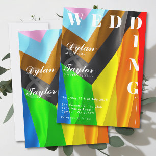 Kleurrijke Pride Vlag Typografie LGBTQ Huwelijk Kaart