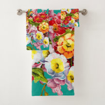 Kleurrijke  primroses Floral Spring Pattern