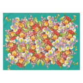 Kleurrijke  primroses Floral Spring Pattern Tafelkleed (Voorkant (Horizontaal))
