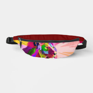 Kleurrijke Prismatische Pop Art Leeuw Design Heuptasje