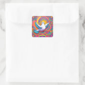Kleurrijke Psychedelic Dove Sticker (Tas)