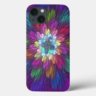 Kleurrijke Psychedelische Bloem Abstracte Fractale iPhone 13 Hoesje