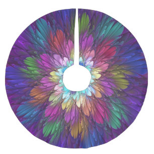 Kleurrijke psychedelische bloem abstracte fractale kerstboom rok
