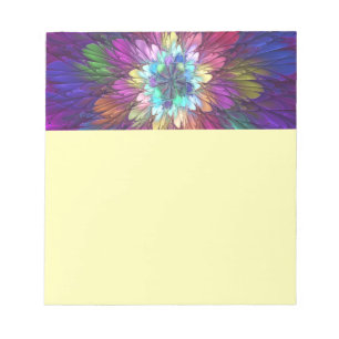 Kleurrijke Psychedelische Bloem Abstracte Fractale Notitieblok