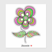 Kleurrijke psychedelische  bloemkunst sticker (Vel)
