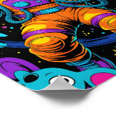 Kleurrijke psychedelische clown astronaut kunst poster (Hoek)