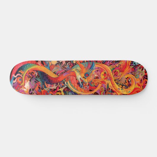 Kleurrijke psychedelische draken skateboard (Horizontaal)