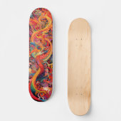 Kleurrijke psychedelische draken skateboard (Voorkant)