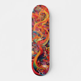 Kleurrijke psychedelische draken skateboard