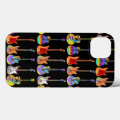Kleurrijke psychedelische gitaar patroon op zwart Case-Mate iPhone case (Achterkant (horizontaal))