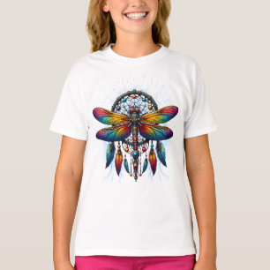 Kleurrijke Psychedelische Libelle Dreamcatcher Boh T-shirt