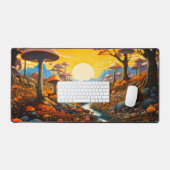 Kleurrijke psychedelische paddenstoel landschapsku bureaumat (Keyboard & Muis)