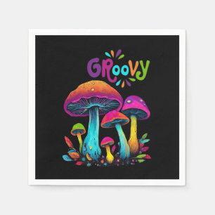 Kleurrijke psychedelische paddenstoelen servet