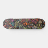 Kleurrijke psychedelische schedels skateboard (Horizontaal)
