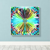 Kleurrijke psychedelische schets van een bloem 2 canvas afdruk (Insitu (Houten vloer))