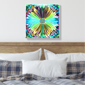 Kleurrijke psychedelische schets van een bloem 2 canvas afdruk (Insitu (Slaapkamer))