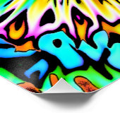 Kleurrijke psychedelische schets van een bloem 2 perfect poster (Hoek)