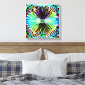 Kleurrijke psychedelische schets van een bloem 3 canvas afdruk (Insitu (Slaapkamer))