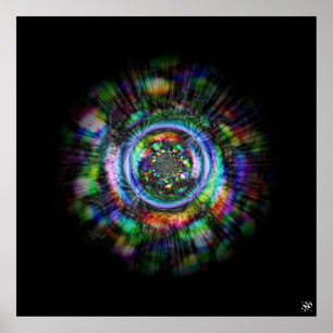 Kleurrijke psychedelische schets van een oog poster