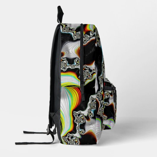Kleurrijke psychedelische spiraal fractal bedrukte rugzak (Links)